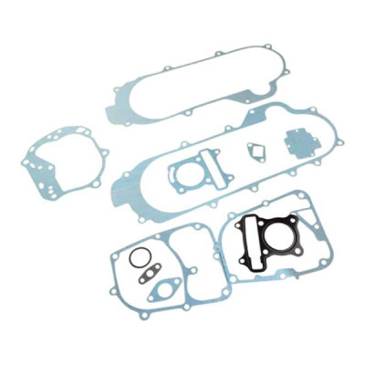 Joint moteur adaptable pour scooter 50 chinois 4T GY6 139QMB 10+12 pouces - Peugeot 50 Kisbee, V-Clic, Sym 50 Orbit, Baotian 50 BT49QT, Norauto 50 Razzo (POCHETTE COMPLÈTE)