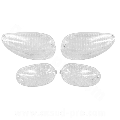 Cabochon de clignotant adaptable transparent x4 Piaggio Typhoon 50 (1993-2005), NRG (1994-2005) AV+AR