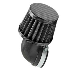 Filtre a air adaptable imitation carbone coude Ø28/35 pour Scooter, Mécaboite, Mobylette, Maxi Scooter, Moto, Quad