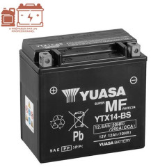 Batterie Yuasa YTX14-BS 12V 12Ah sans entretien pour Burgman 650, Shadow 400-750