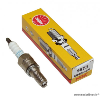Bougie NGK ER9EH-6N (1673) pour Scooter, Mécaboite, Mobylette, Maxi Scooter, Moto, Quad