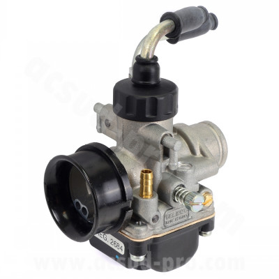 Carburateur Dellorto PHBG 17 DD (montage souple - avec graissage - sans dépression - starter à câble) ref 2684 pour Scooter, Mécaboite, Mobylette, Maxi Scooter, Moto, Quad