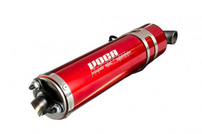 Silencieux Voca Racing rouge pour Scooter 50cc modèles sabotage, combat, scr, mk, barikit