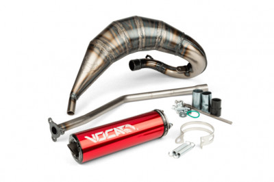 Pot d'échappement Voca Racing silencieux alu rouge passage haut pour 50 à boîte Rieju MRT