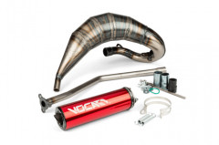 Pot d'échappement Voca Racing silencieux alu rouge passage haut pour 50 à boîte Rieju MRT