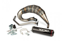 Pot d'échappement Voca Racing passage haut silencieux alu noir pour 50 à boîte Rieju MRX, RR-HM Furia