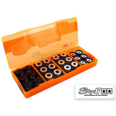 Galets de variateur réglables Stage6 16x13mm 5,5 à 7g Peugeot/Piaggio