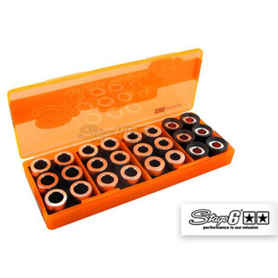 Galets de variateur réglables Stage6 19x15,5mm 5,5 à 7g Gilera/PIaggio