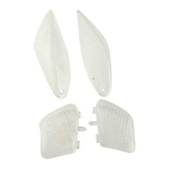 Cabochons clignotants adaptable transparents AV+AR x4 pour scooters MBK 50 Booster NG 1995-1998 et Yamaha 50 BWS NG 1995-1998