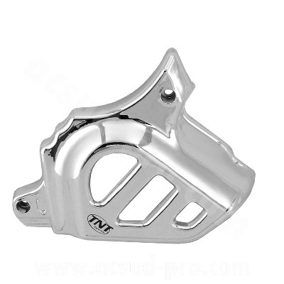 Cache pignon adaptable chrome Minarelli 50 AM6 / MBK 50 X-Power X-Limit / Yamaha 50 TZR DTR / Peugeot 50 XPS XR6 / Rieju 50 RS1 SMX / Beta 50 RR / Aprilia 50 RS