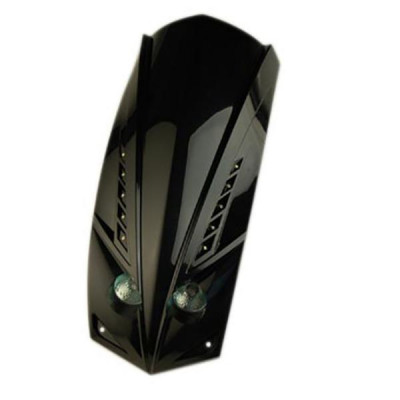 Tablier avant adaptable noir brillant double optique avec leds blanches pour Peugeot Ludix