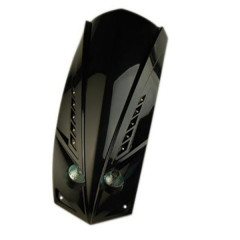 Tablier avant adaptable noir brillant double optique avec leds blanches pour Peugeot Ludix