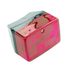 Feu arrière adaptable rouge/carbone pour Peugeot 103 / MBK 51