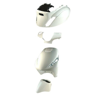Kit carrosserie carénage adaptable blanc brillant pour Piaggio Zip 50 2T 2000+ (4 pièces)