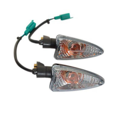 Clignotants adaptables transparents adaptable AR pour MBK Nitro 2013+, Booster Naked AV/Yamaha Aerox 2013+, BWS Naked AV/Piaggio Typhoon 2011+, Derbi GPR, Aprilia RS4 (paire)