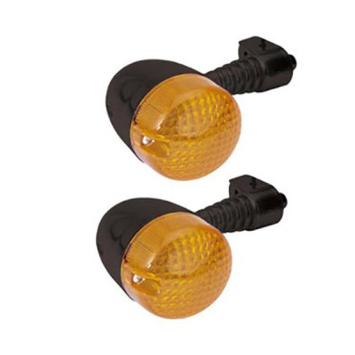 Paire de clignotants adaptable orange / noir pour 50 a boite Derbi Senda après 1995
