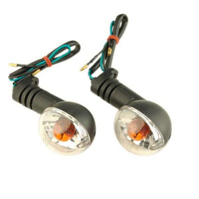 Clignotants adaptable homologué CE transparent/noir pour scooter Peugeot Ludix (paire)