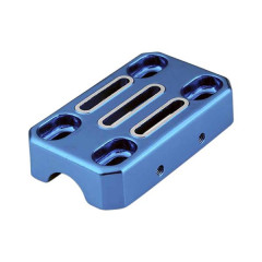 Pontet guidon adaptable en aluminium bleu pour moto