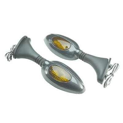 Rétroviseur adaptable F1 italien sur carenage carbone avec 2 diodes