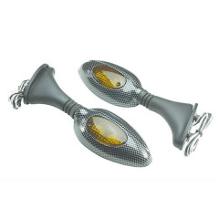 Rétroviseur adaptable F1 italien sur carenage carbone avec 2 diodes