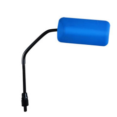 Rétroviseur adaptable F1 rubber mat bleu fluo diamètre 8 réversible tige longue noir pour scooter