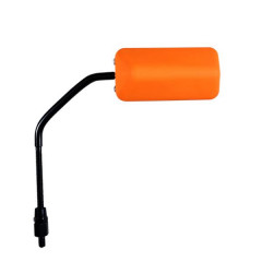 Rétroviseur adaptable F1 rubber mat orange fluo diamètre 8 réversible tige longue