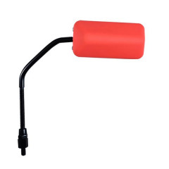 Rétroviseur adaptable F1 rubber mat rose fluo diamètre 8 réversible tige longue noir pour scooter