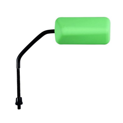 Rétroviseur adaptable F1 rubber mat vert fluo diamètre 8 réversible tige longue pour scooter