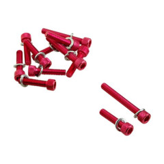 Vis carter adaptable alu rouge 6x25/40/45 (x12) pour MBK 50 Booster/Yamaha BWS