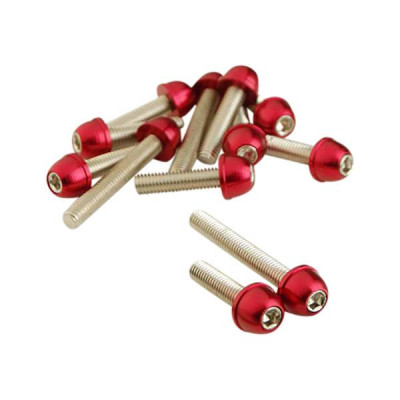 Vis de carter adaptable acier rouge 6x25 / 40 / 45 (kit de 12) pour scooter Booster / BW's