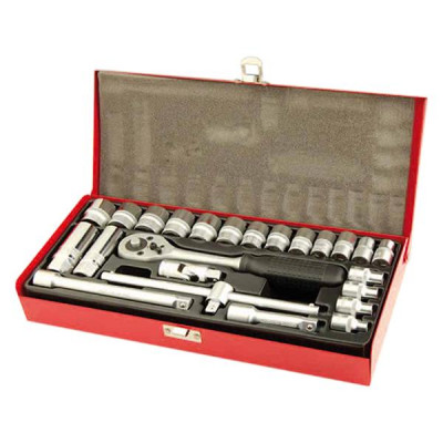 Coffret de douilles 3/8 adaptable 6 pans 6 à 22 mm (24 pièces)