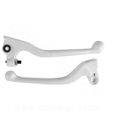 Leviers de frein adaptable blancs pour Derbi Senda après 2003 (la paire)