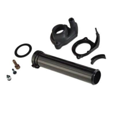 Poignée gaz adaptable 125cc alu noir Piaggio MP3 2007+, X7, X8, X9, Evo, Vespa