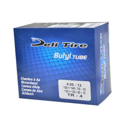 Chambre à air Deli Tire 4.00x12 - 120+130+140/70x12 - 120+130/80x12 - valve droite TR-4