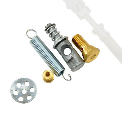 Kit réparation carburateur adaptable 6 pièces (1 gicleur D28-1 / 1 vanne de départ / 1 ressort / 1 calibreur / 1 grille de vanne / 1 filtre à essence)