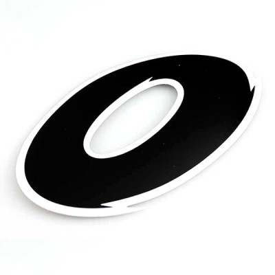 Autocollant adaptable numéro 0 noir L 9cm