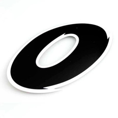 Autocollant adaptable numéro 0 noir L 9cm