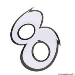Autocollant adaptable numéro 8 blanc