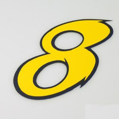 Autocollant adaptable numéro 8 jaune L 9