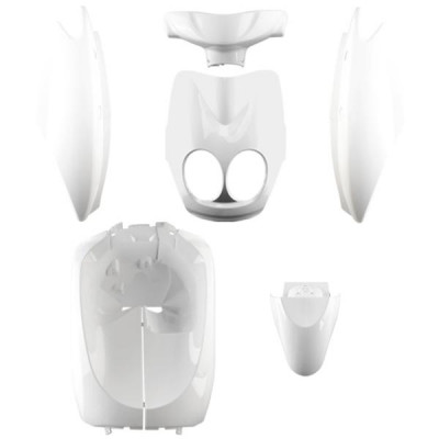 Kit 7 pièces carrosserie adaptable blanc pour scooter Yamaha Ovetto, Neo's 2007-2011