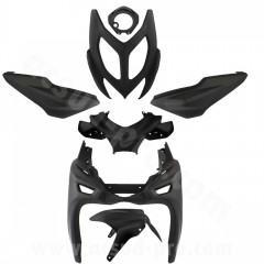 Kit carrosserie adaptable noir mat 7 pièces MBK 50 Nitro 2013> / Yamaha 50 Aerox 2013>