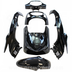 Kit carénage 6 pièces noir brillant adaptable pour Honda 125 SH 2001+