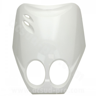 Tablier avant adaptable blanc brillant pour scooter MBK 50 Ovetto 1996-2007 / Yamaha 50 Neos 1996-2007