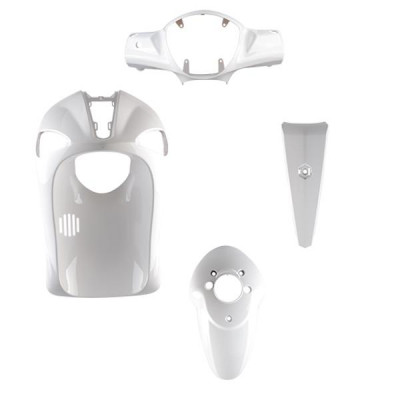 Kit 4 pièces carénage blanc brillant adaptable pour scooter Piaggio Liberty 50