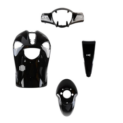 Kit carénage adaptable noir brillant 4 pièces pour scooter Piaggio Liberty 50/125/150/200cc 2004-2014