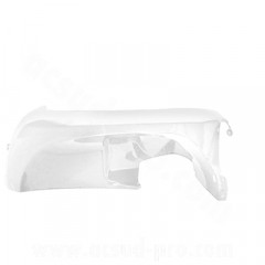 Tablier avant droit adaptable blanc brillant (inférieur, pare-boue) pour MBK 50 Ovetto 2008-2014 / Yamaha 50 Neos 2008-2014