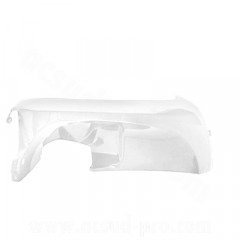 Tablier avant gauche blanc brillant adaptable pour scooter MBK 50 Ovetto 2008-2014 / Yamaha 50 Neos 2008-2014 (inférieur, pare-boue)
