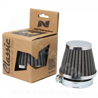 Filtre à air adaptable grille acier chrome fixation droite diamètre 55 mm