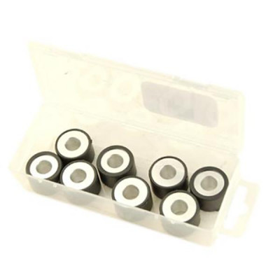 Galets POLINI 25x17 15,0g hi-speed (jeu de 8) pour Piaggio 400-500 MP3, 500 X9 Evolution, Peugeot 500 Satelis, Aprilia 500 Atlantic, Gilera 500 Nexus - Réf 242.281