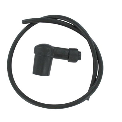 Kit fil de bougie adaptable diamètre 6mm 90° noir 50cm avec antiparasite